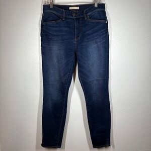 BCBGMMAXAZRIA Womens Dark Wash Denim Skinny Jeans Ankle Slit Stretch Size 28‎